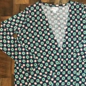 Medium Sarah teal blue purple pink dots